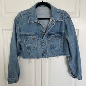 John Galt Brandy Melville Jean Cropped Denim Jacket Size S